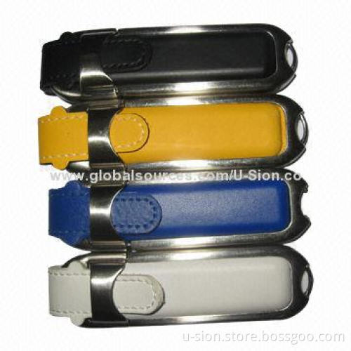Latest design leather USB, free logo for wholesale price